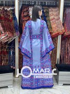 Blue Malacca Embroidery Delicate with Stone Embroidery Thobe