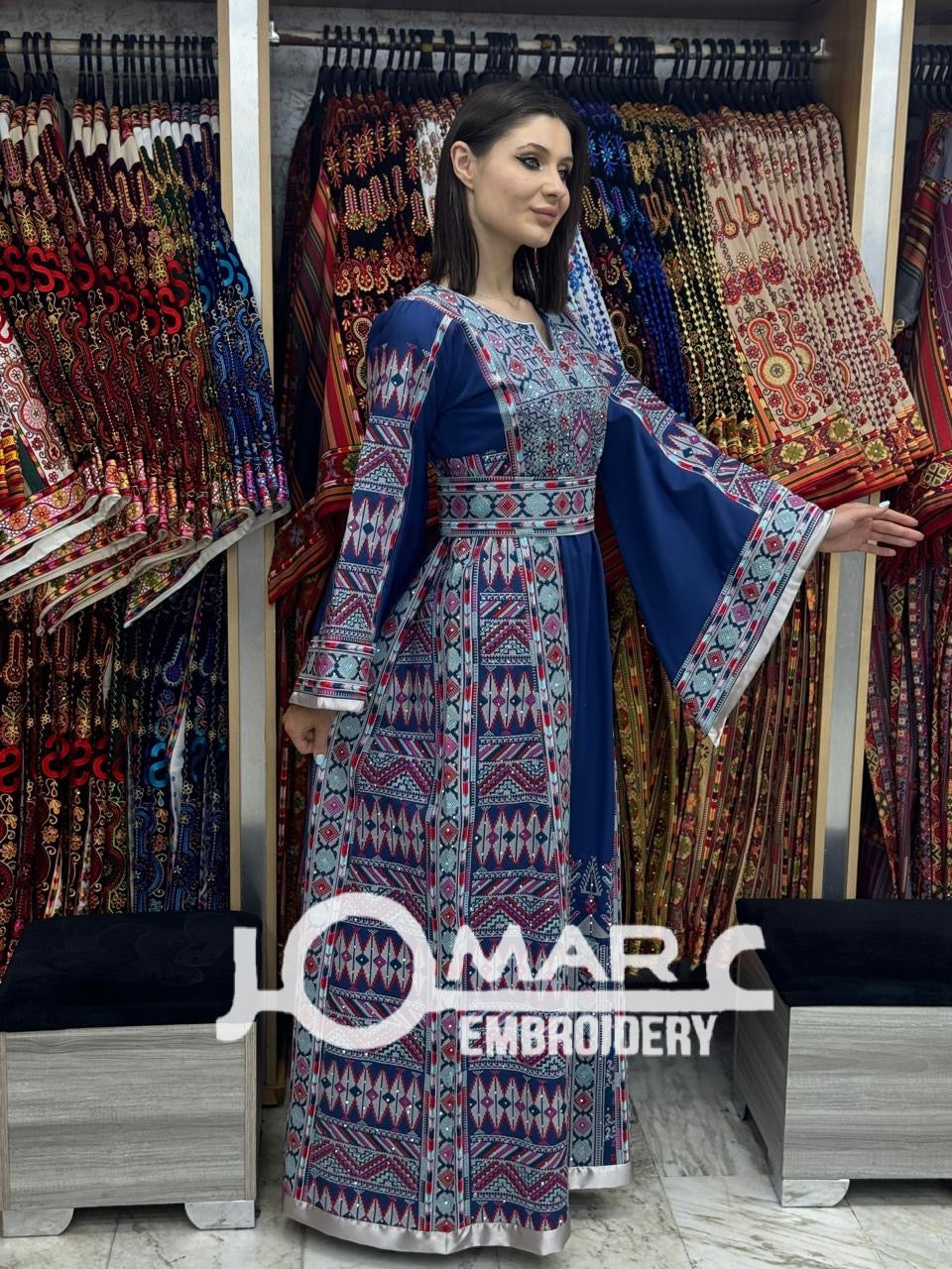 Malacca Embroidery Delicate with Stone Embroidery Thobe