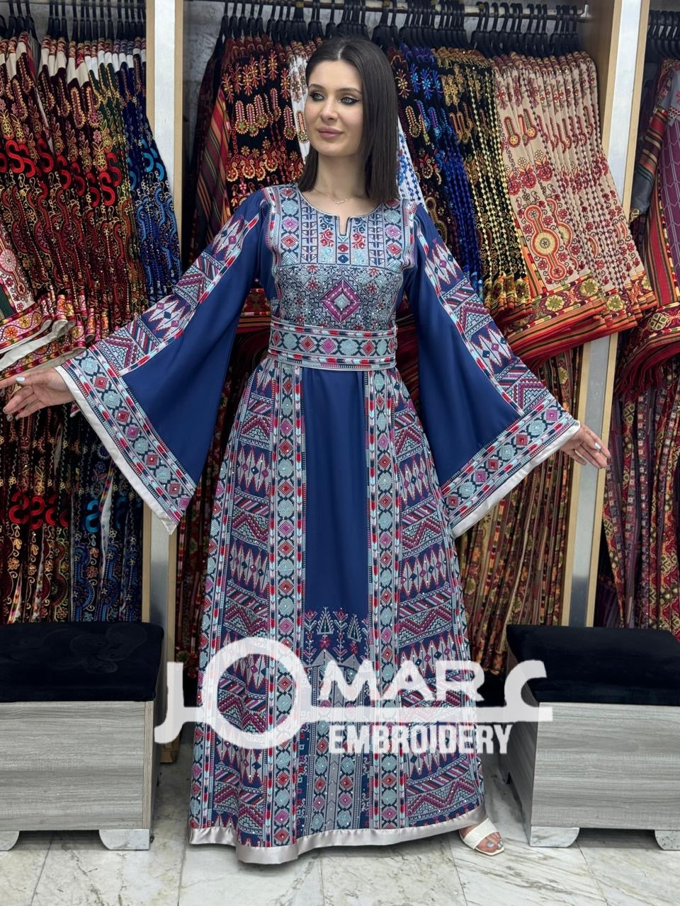 Malacca Embroidery Delicate with Stone Embroidery Thobe