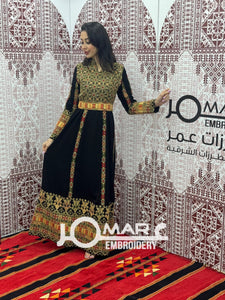 Black Embroidery Delicate with Stone Embroidery Thobe