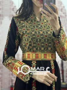 Black Embroidery Delicate with Stone Embroidery Thobe