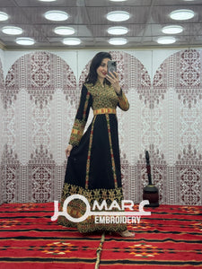 Black Embroidery Delicate with Stone Embroidery Thobe
