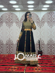 Black Embroidery Delicate with Stone Embroidery Thobe