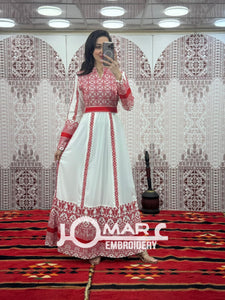 White Embroidery Delicate with Stone Embroidery Thobe