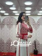 White Embroidery Delicate with Stone Embroidery Thobe
