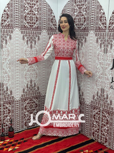 White Embroidery Delicate with Stone Embroidery Thobe