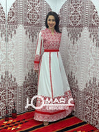 White Embroidery Delicate with Stone Embroidery Thobe