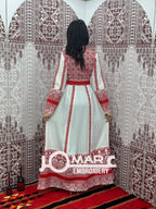 White Embroidery Delicate with Stone Embroidery Thobe