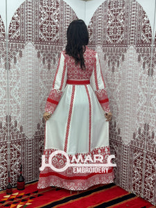 White Embroidery Delicate with Stone Embroidery Thobe