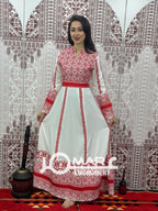 White Embroidery Delicate with Stone Embroidery Thobe