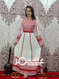 White Embroidery Delicate with Stone Embroidery Thobe