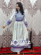 White Embroidery Delicate with Stone Embroidery Thobe