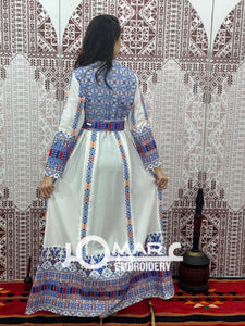 White Embroidery Delicate with Stone Embroidery Thobe