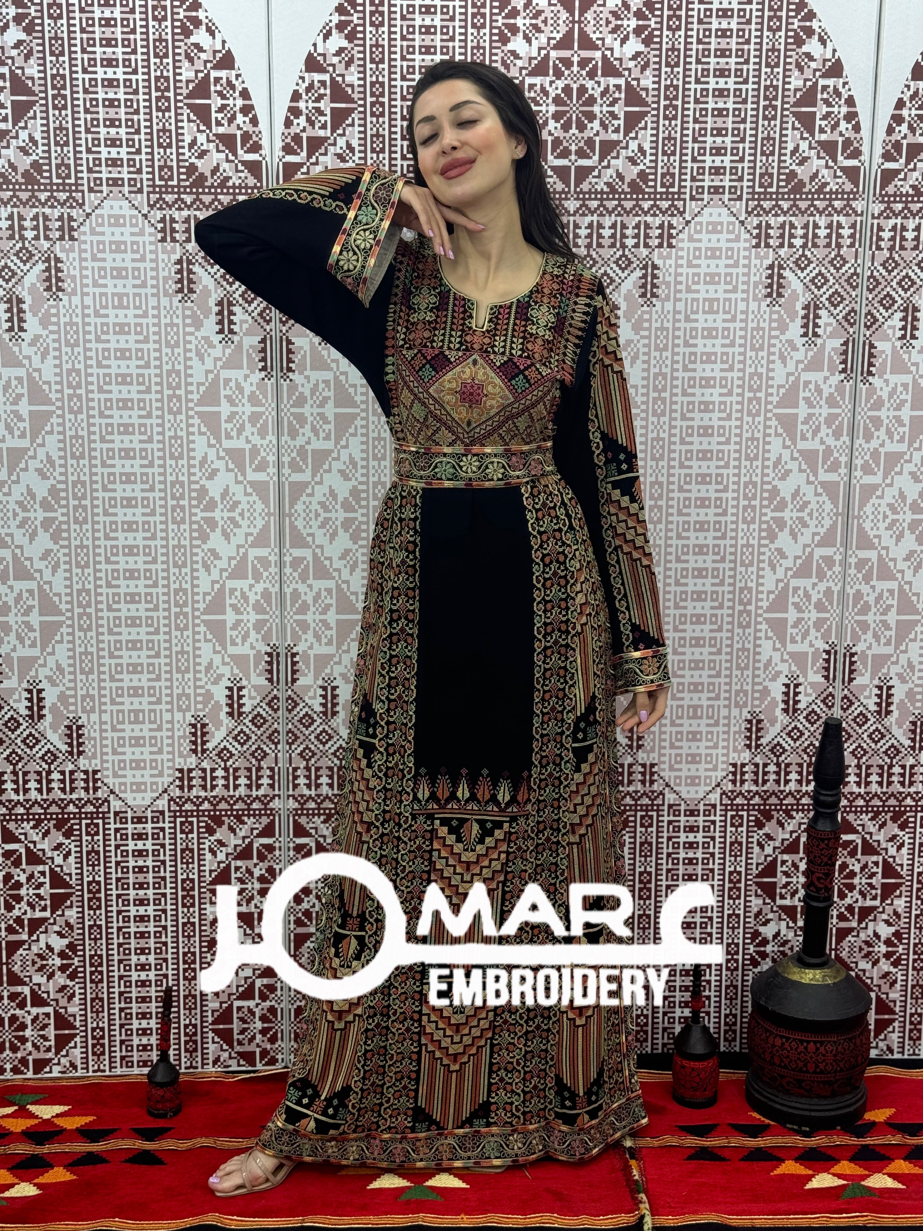 Palestinian thobe Tatreez Embroidered Traditional Palestinian Arabic Dress