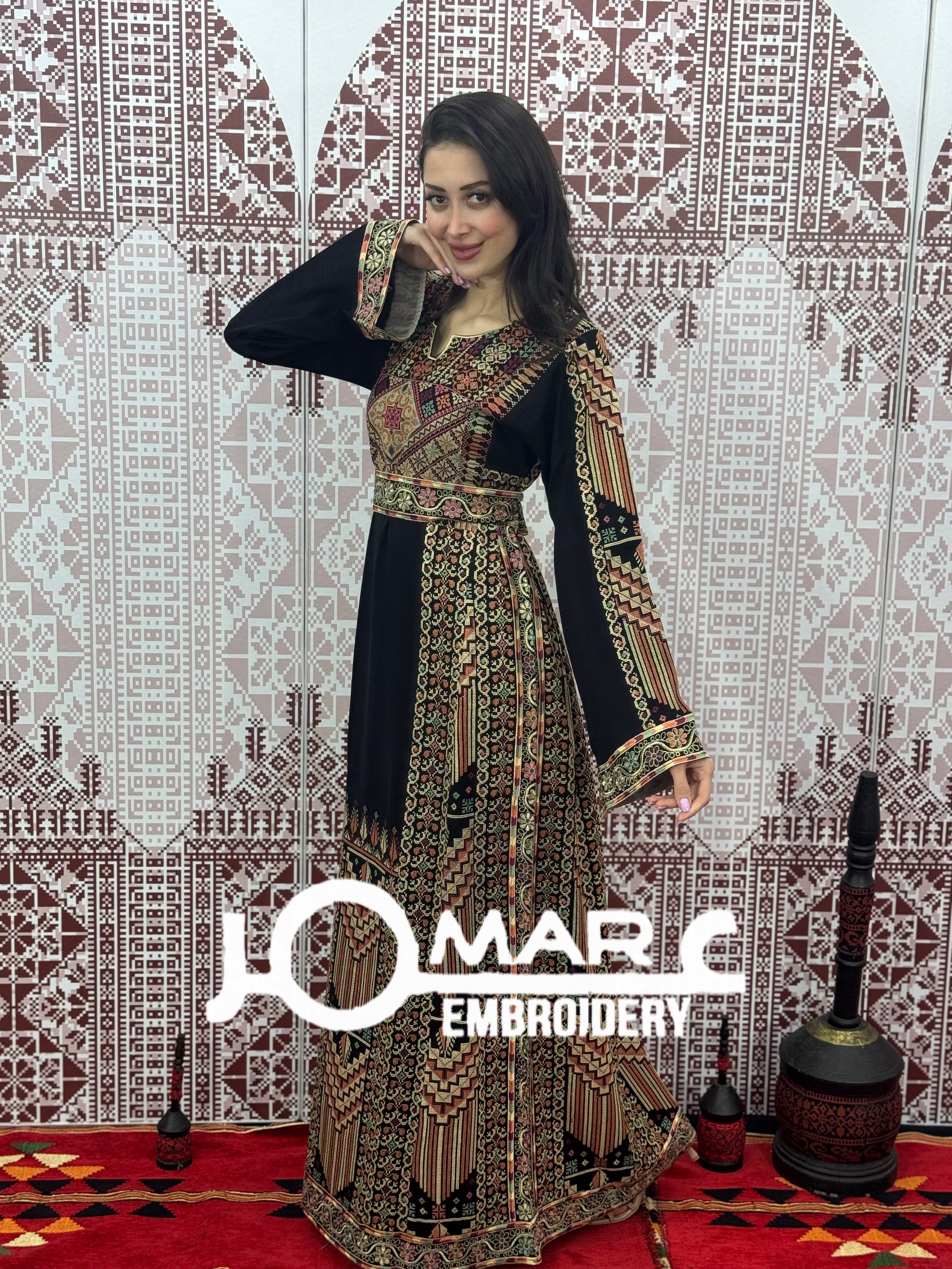 Palestinian thobe Tatreez Embroidered Traditional Palestinian Arabic Dress