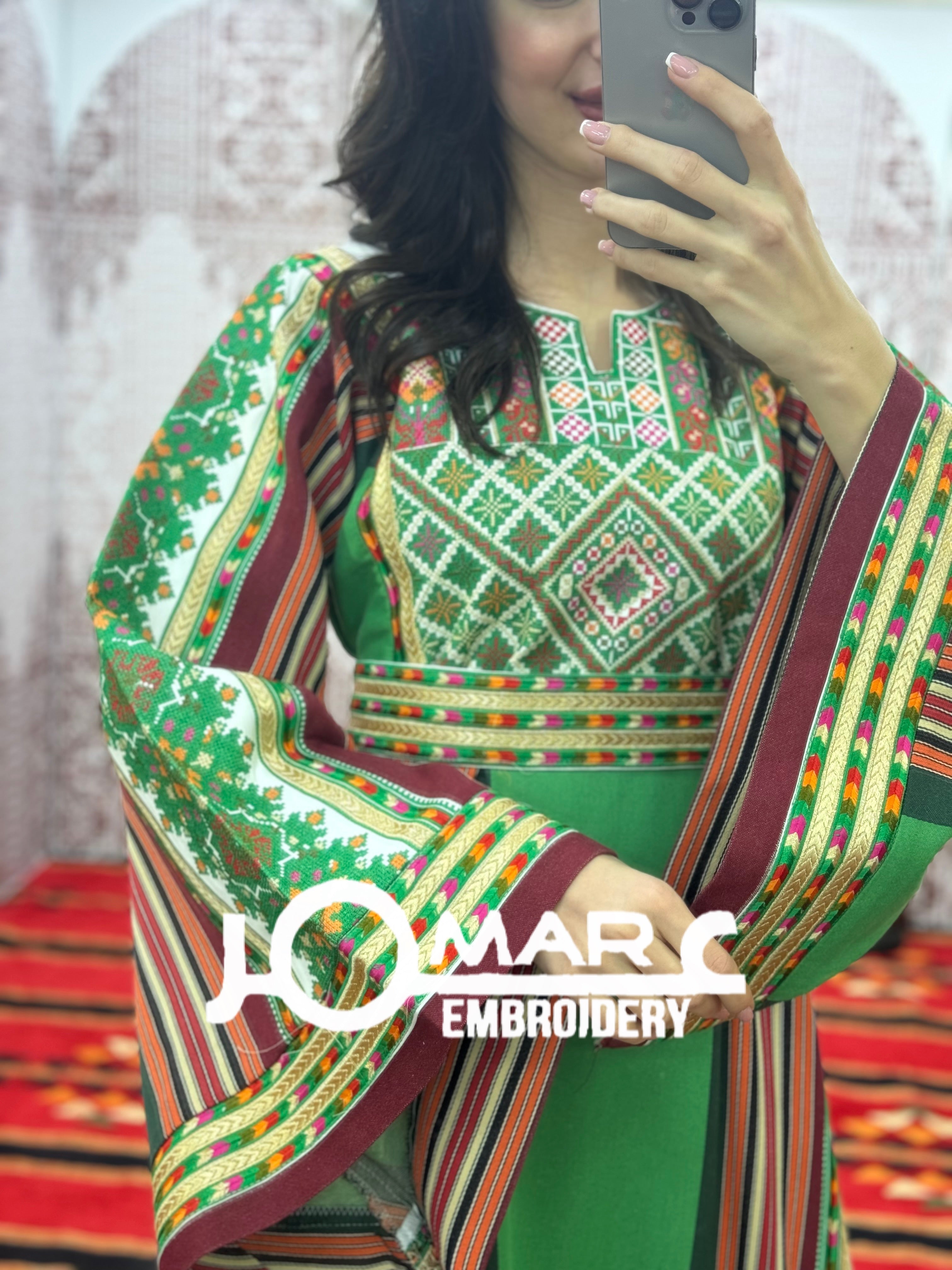 Majdalawi Palestinian thobe Tatreez Embroidered Traditional Palestinian Arabic Dress
