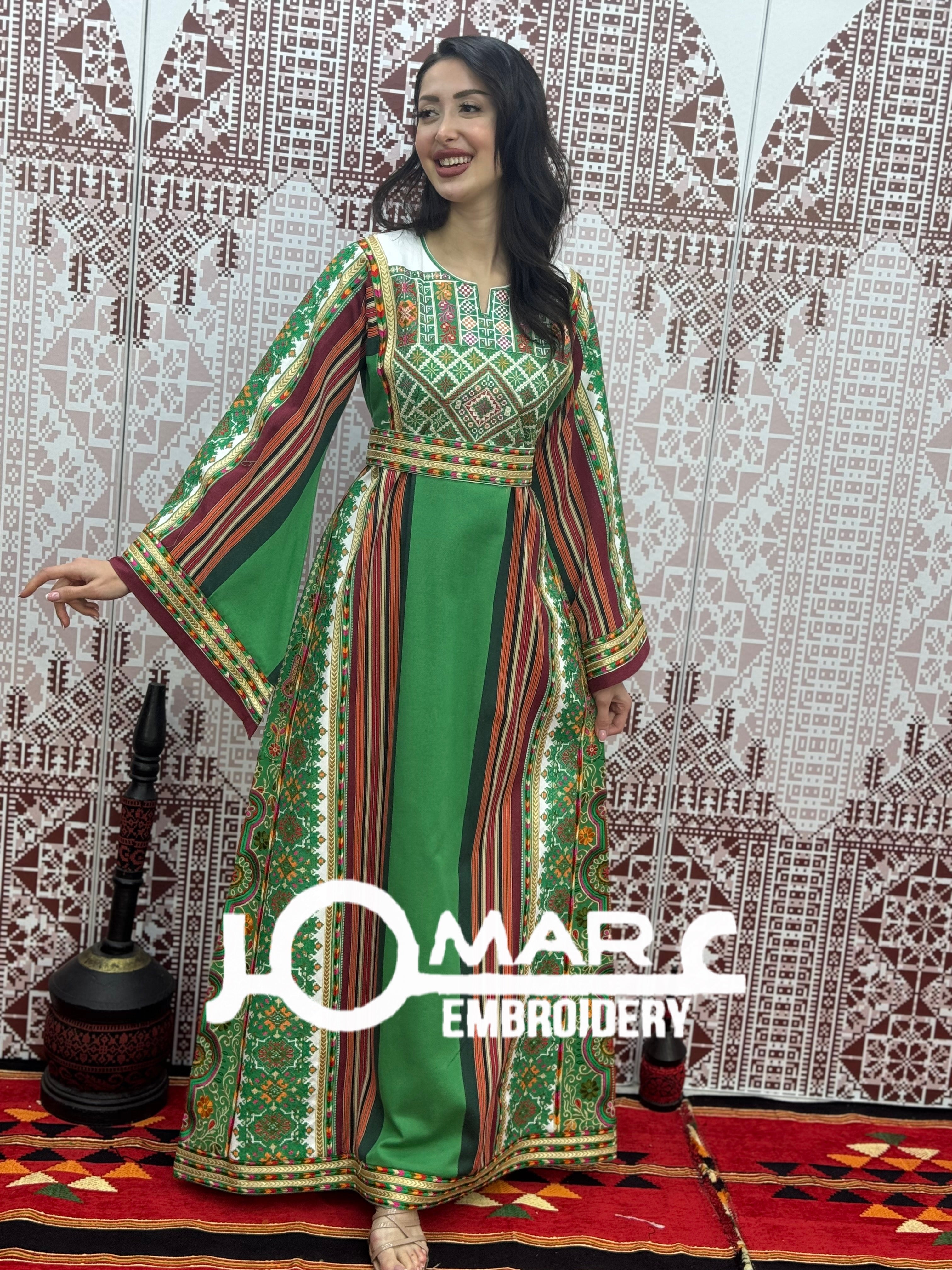 Majdalawi Palestinian thobe Tatreez Embroidered Traditional Palestinian Arabic Dress