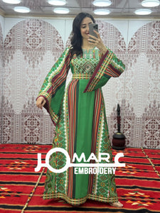 Majdalawi Palestinian thobe Tatreez Embroidered Traditional Palestinian Arabic Dress