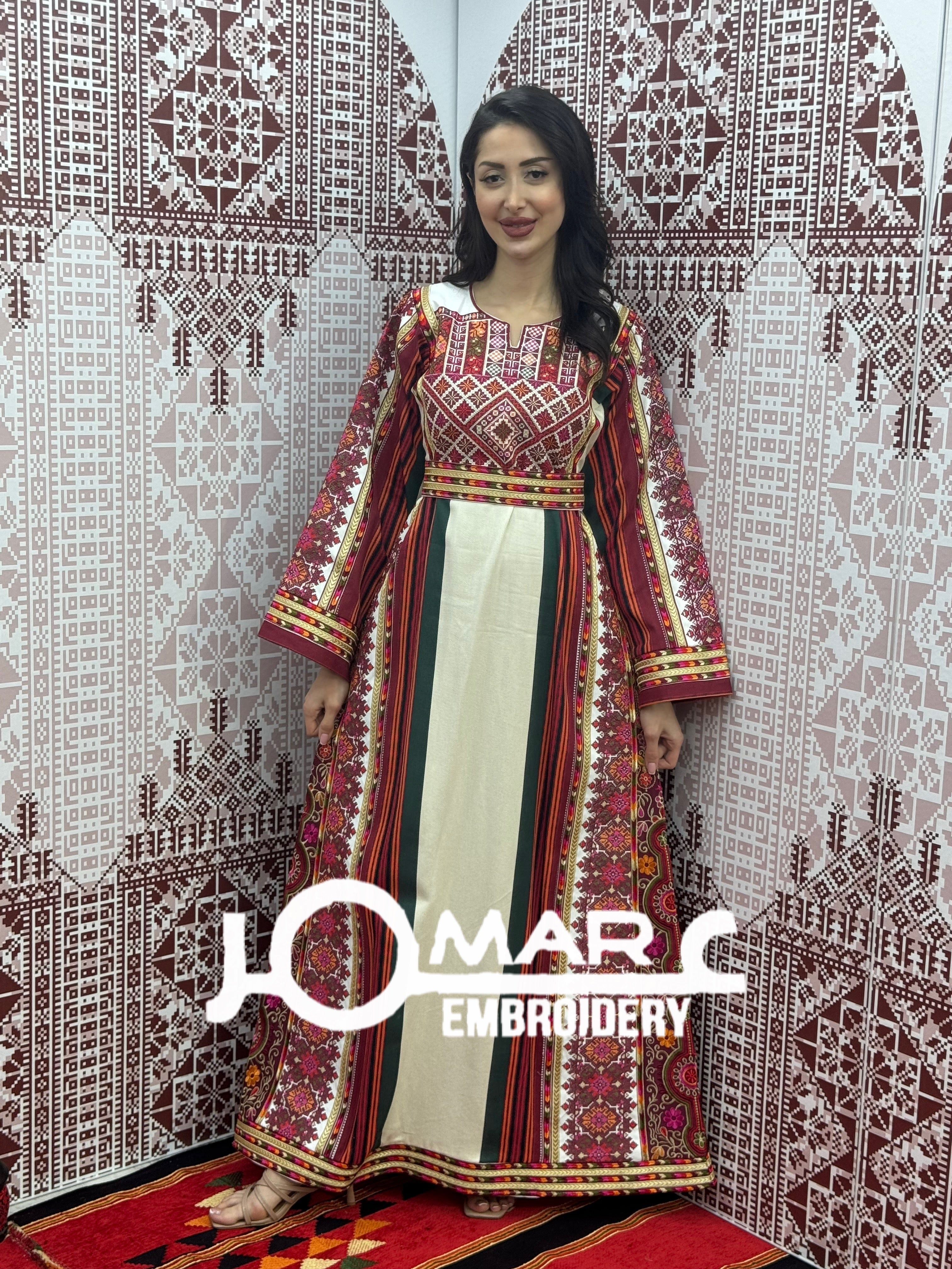 Majdalawi Palestinian thobe Tatreez Embroidered Traditional Palestinian Arabic Dress