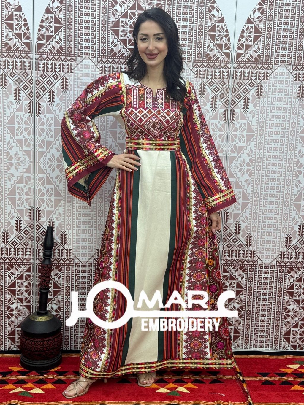 Majdalawi Palestinian thobe Tatreez Embroidered Traditional Palestinian Arabic Dress