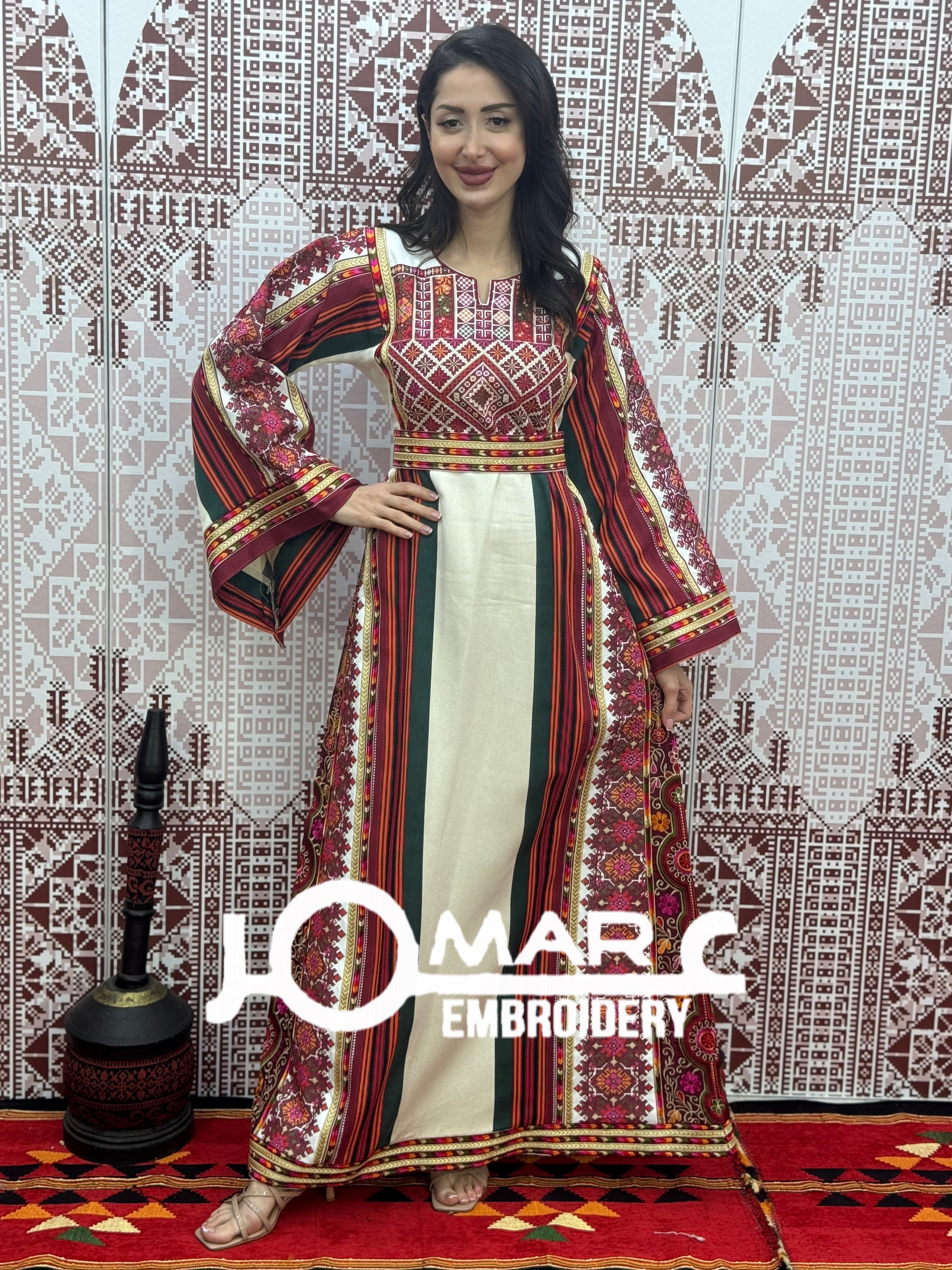 Majdalawi Palestinian thobe Tatreez Embroidered Traditional Palestinian Arabic Dress