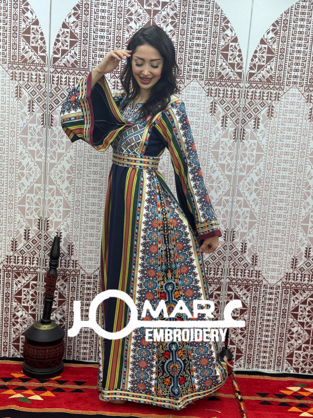 Majdalawi Palestinian thobe Tatreez Embroidered Traditional Palestinian Arabic Dress