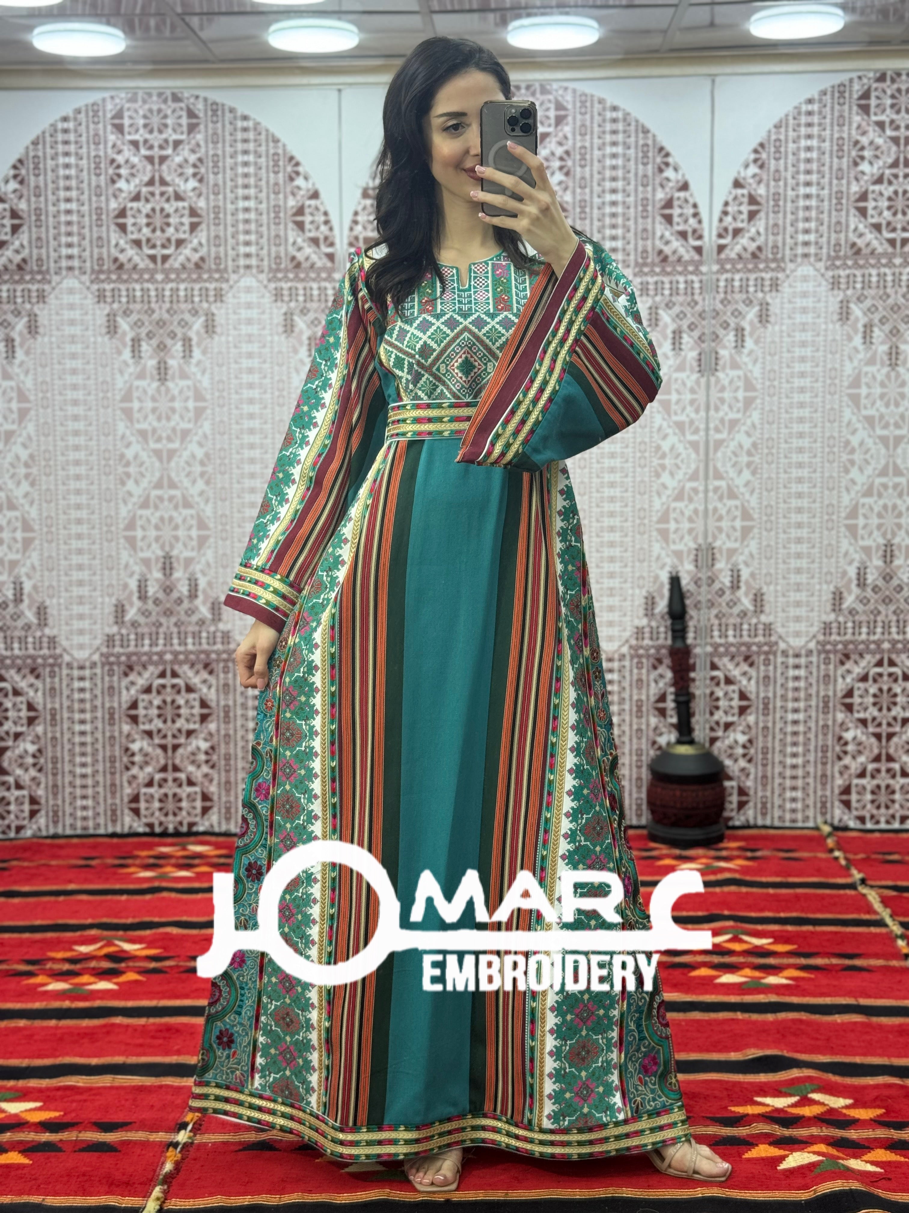 Majdalawi Palestinian thobe Tatreez Embroidered Traditional Palestinian Arabic Dress