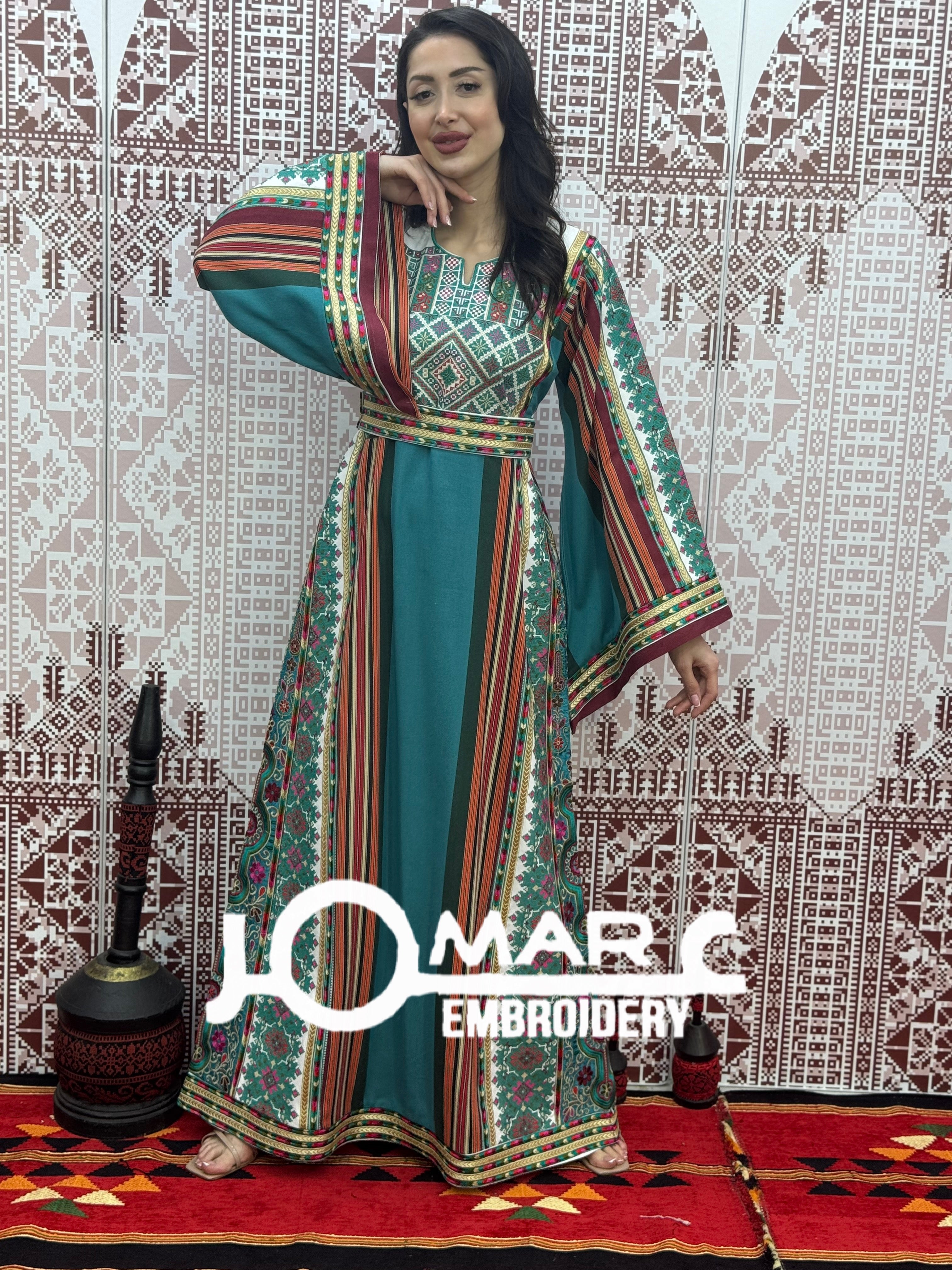 Majdalawi Palestinian thobe Tatreez Embroidered Traditional Palestinian Arabic Dress