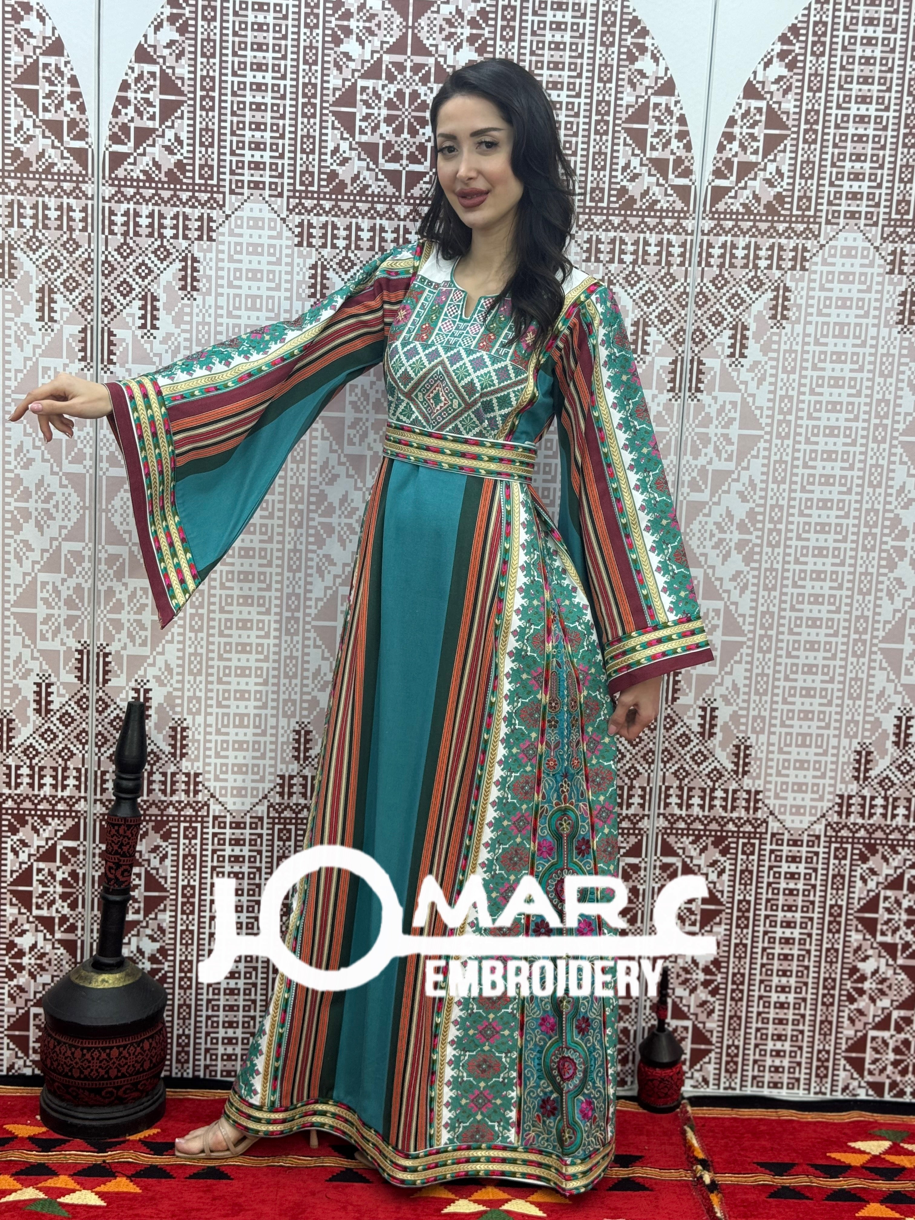 Majdalawi Palestinian thobe Tatreez Embroidered Traditional Palestinian Arabic Dress
