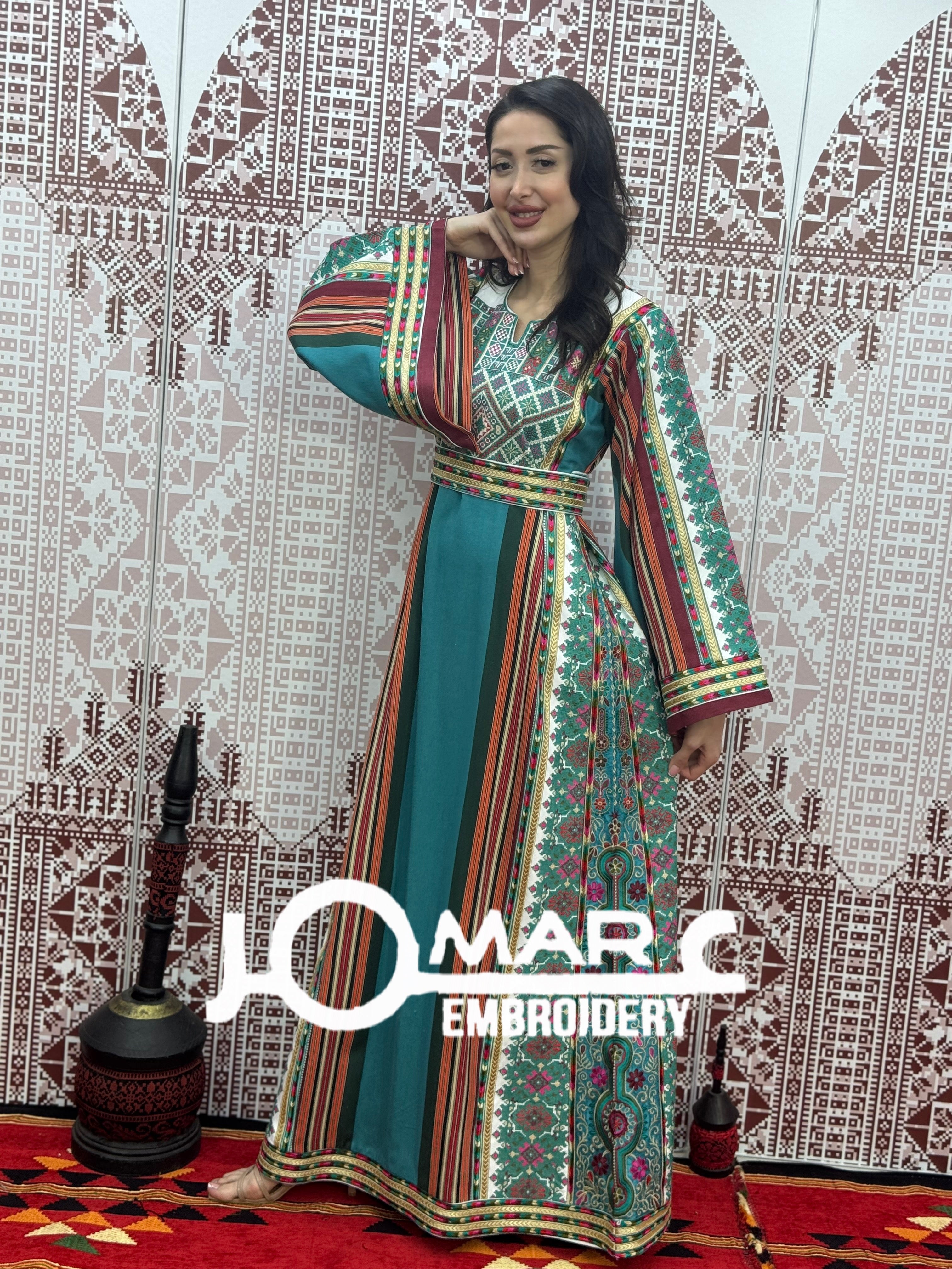 Majdalawi Palestinian thobe Tatreez Embroidered Traditional Palestinian Arabic Dress