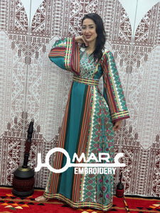 Majdalawi Palestinian thobe Tatreez Embroidered Traditional Palestinian Arabic Dress