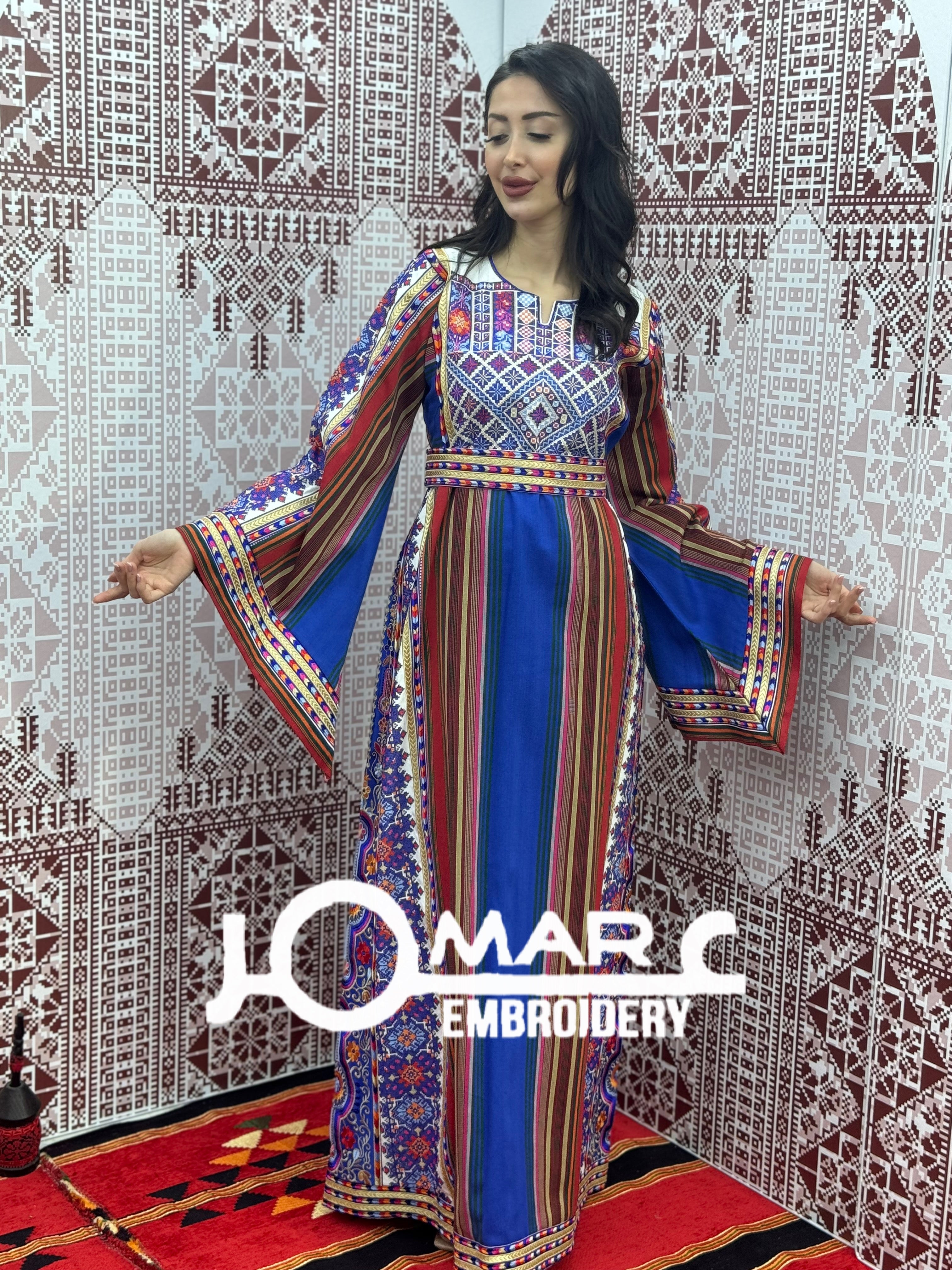 Majdalawi Palestinian thobe Tatreez Embroidered Traditional Palestinian Arabic Dress