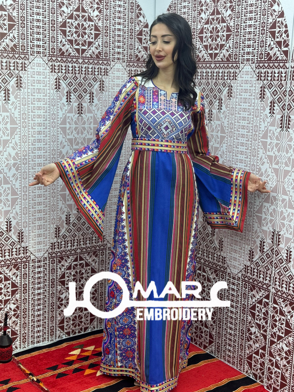 Majdalawi Palestinian thobe Tatreez Embroidered Traditional Palestinian Arabic Dress