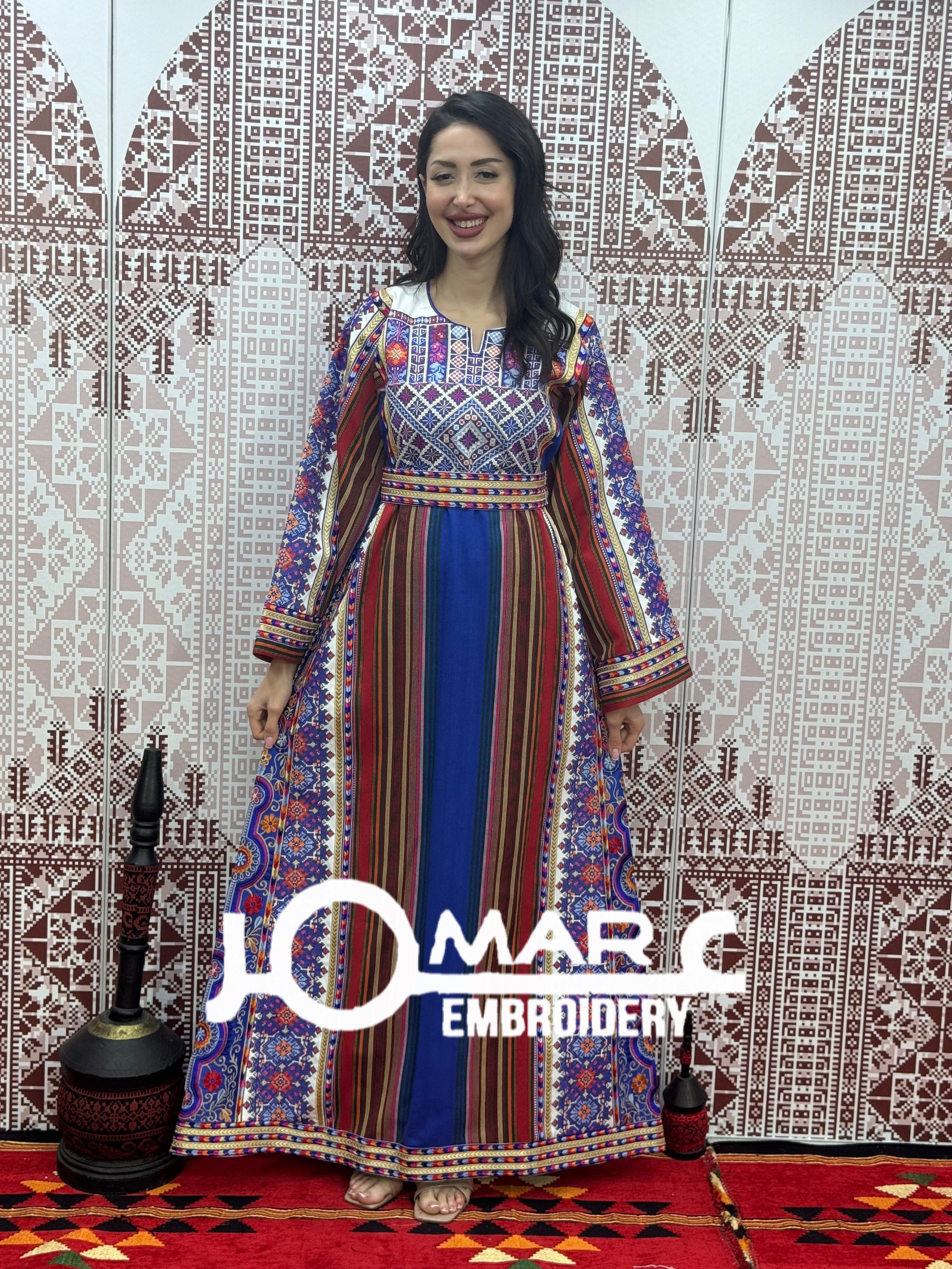 Majdalawi Palestinian thobe Tatreez Embroidered Traditional Palestinian Arabic Dress