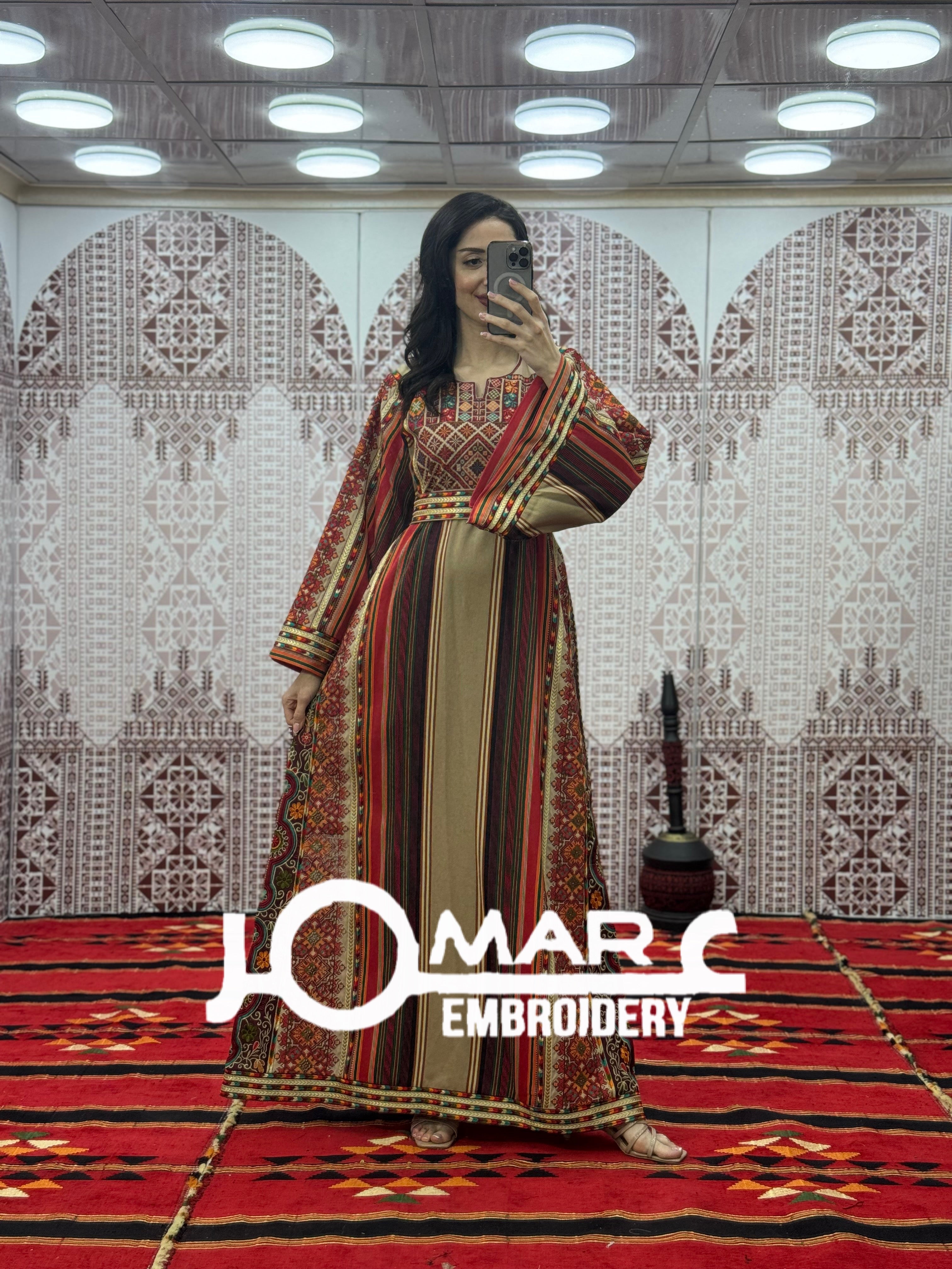 Majdalawi Palestinian thobe Tatreez Embroidered Traditional Palestinian Arabic Dress
