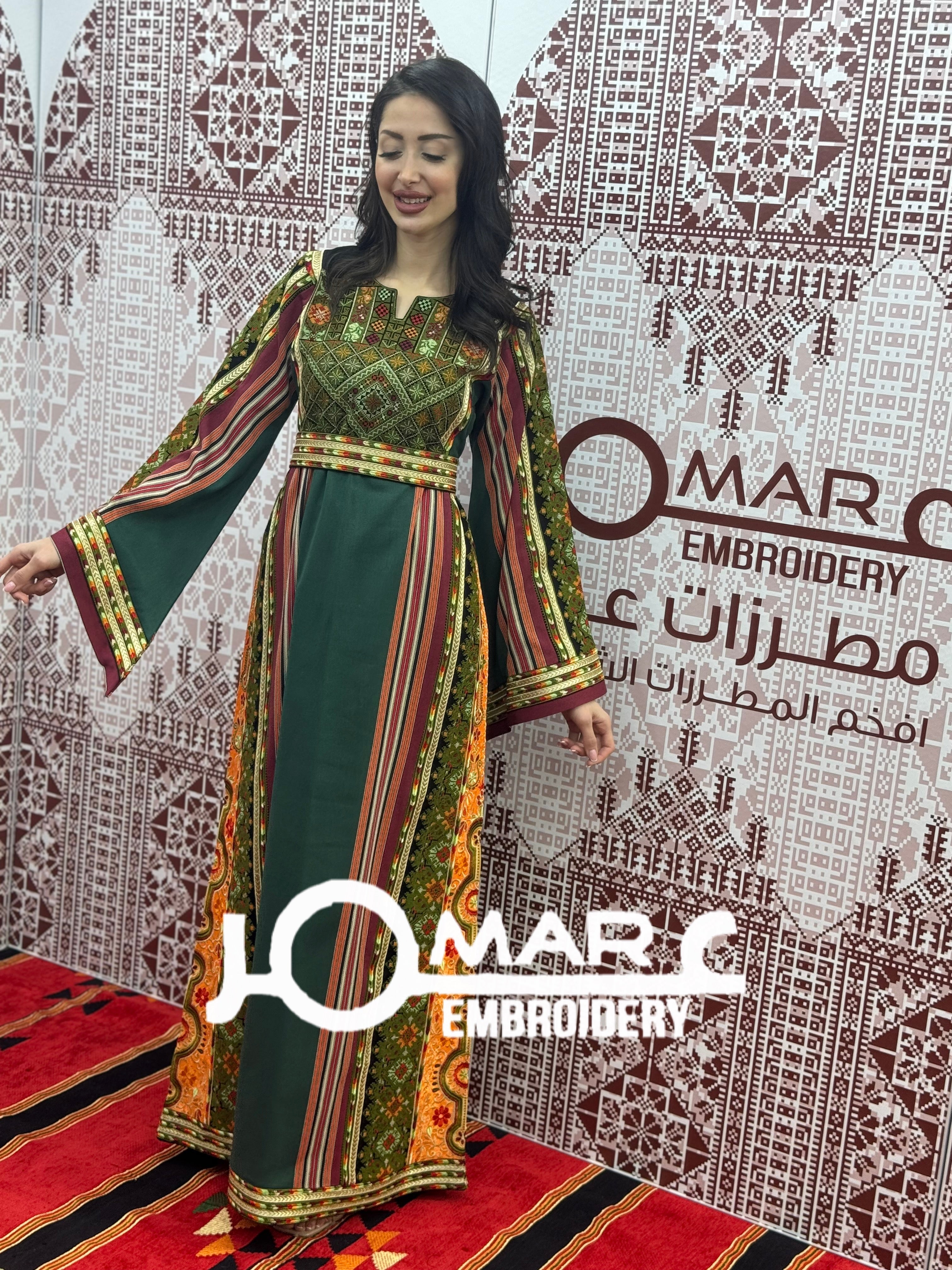 Majdalawi Palestinian thobe Tatreez Embroidered Traditional Palestinian Arabic Dress