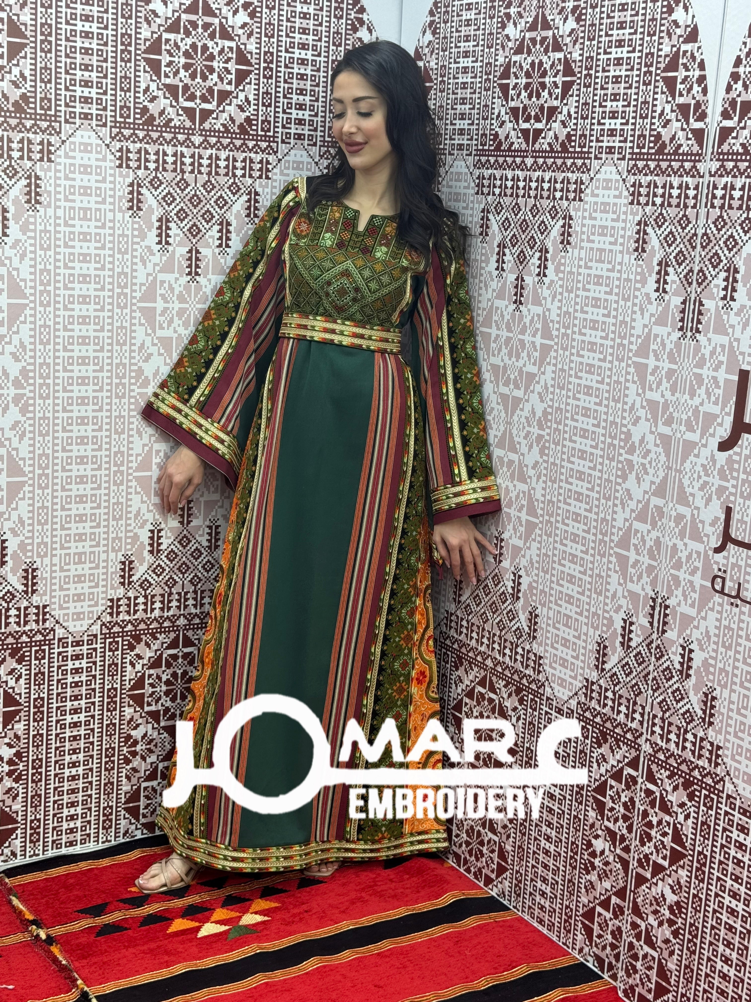 Majdalawi Palestinian thobe Tatreez Embroidered Traditional Palestinian Arabic Dress