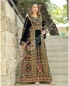 Palestinian thobe Vlevet Tatreez Embroidered Traditional Palestinian Arabic Dress ث