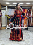 Thobe Embroidered Palestinian Maxi Dress Long Sleeves Kaftan Palestinian Princess Design And Embroidery