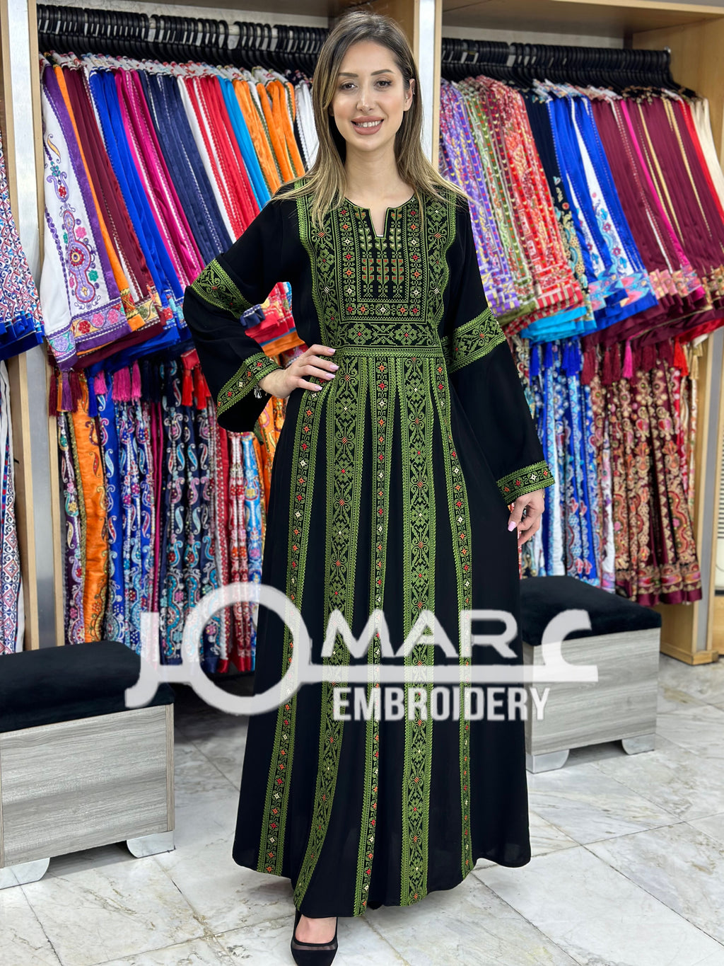 Palestinian thobe Tatreez Embroidered Traditional Palestinian Arabic Dress