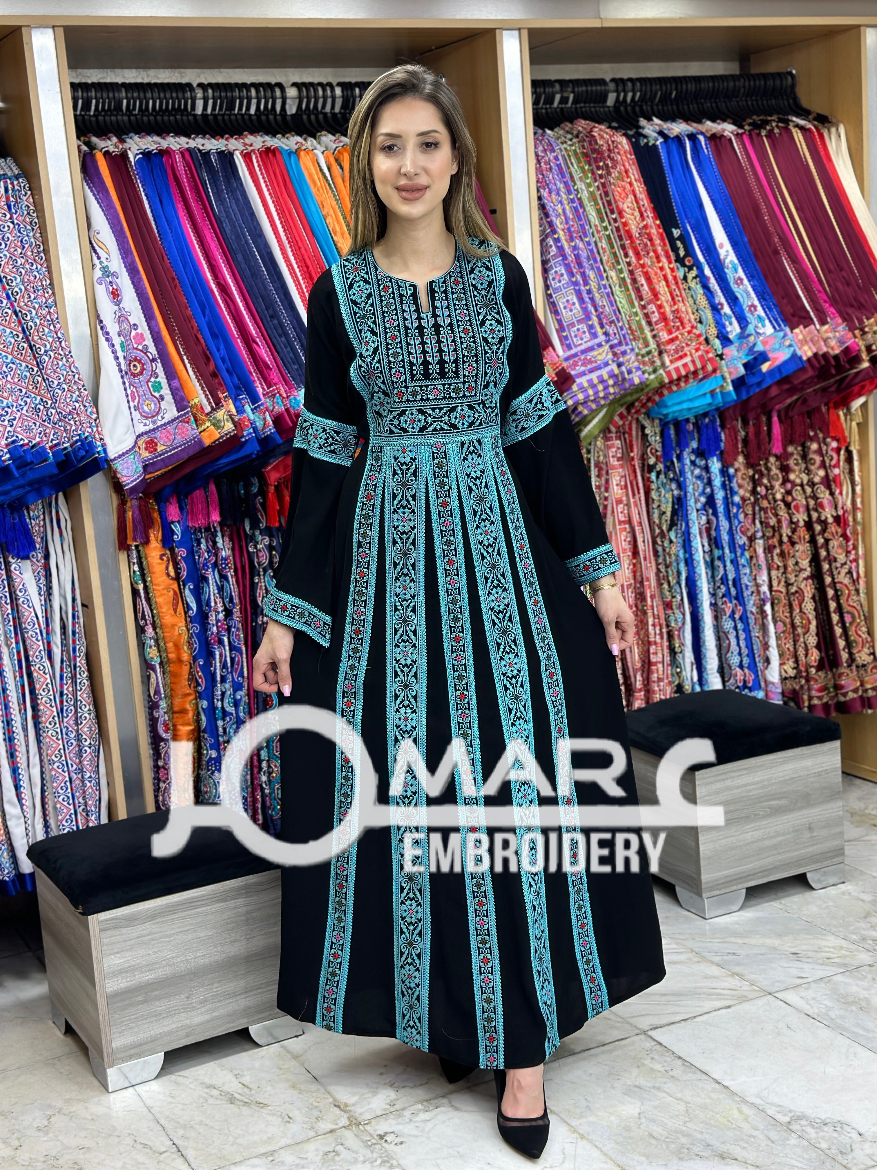 Palestinian thobe Tatreez Embroidered Traditional Palestinian Arabic Dress