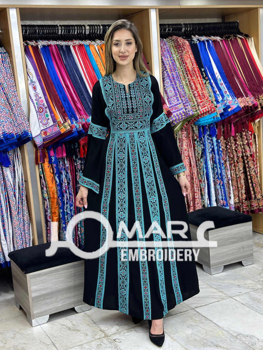 Palestinian thobe Tatreez Embroidered Traditional Palestinian Arabic Dress