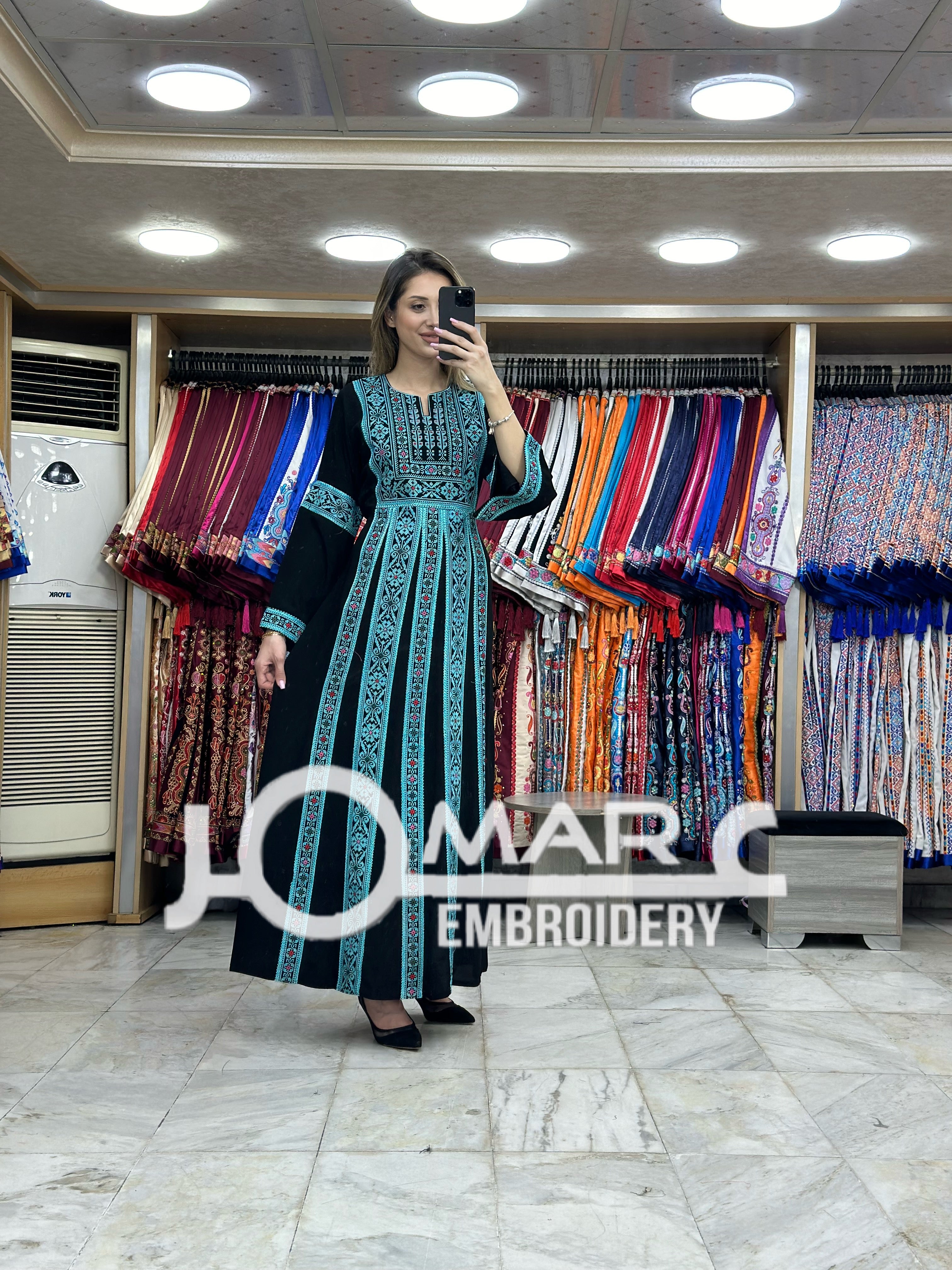 Palestinian thobe Tatreez Embroidered Traditional Palestinian Arabic Dress