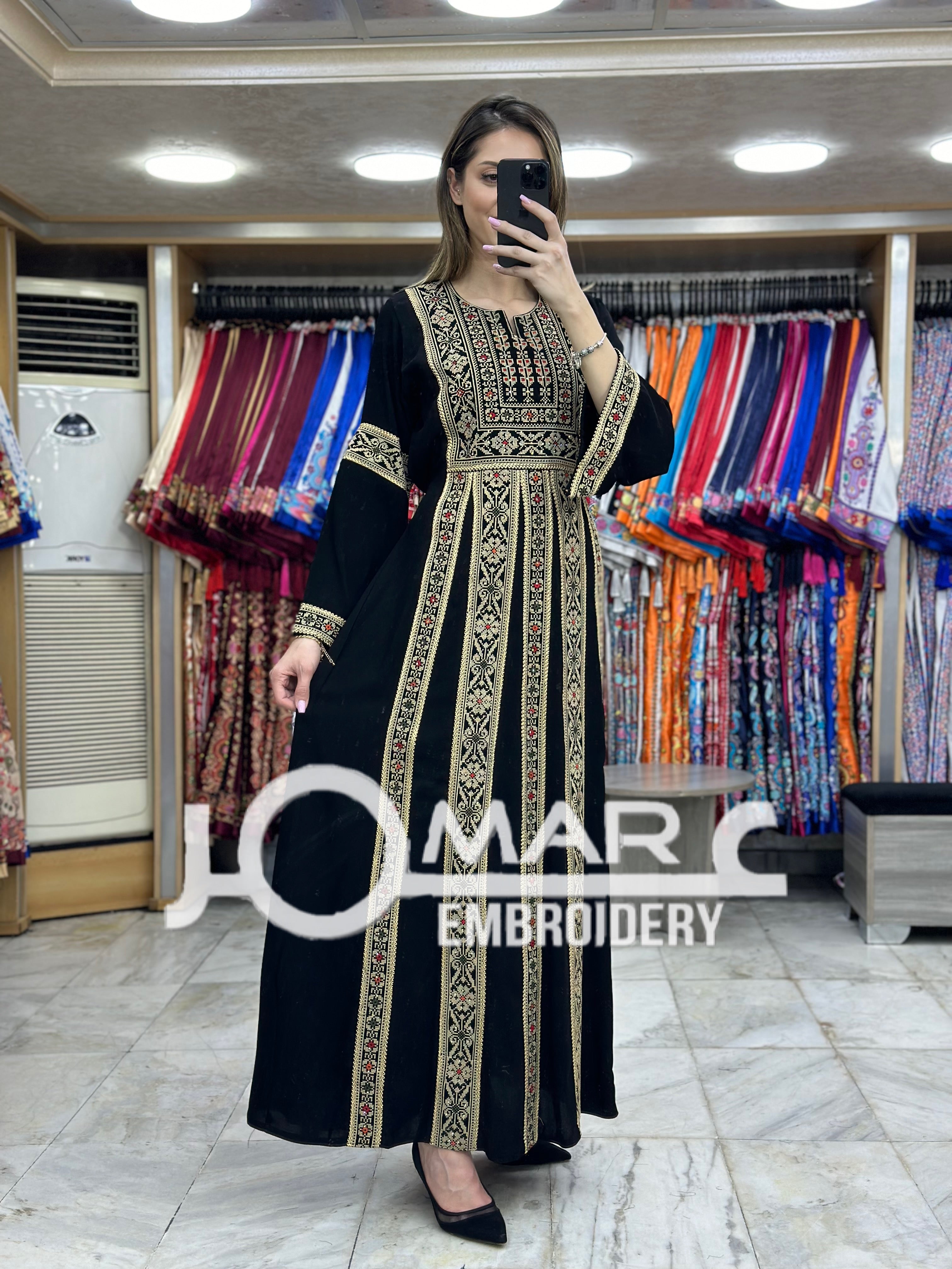 Palestinian thobe Tatreez Embroidered Traditional Palestinian Arabic Dress
