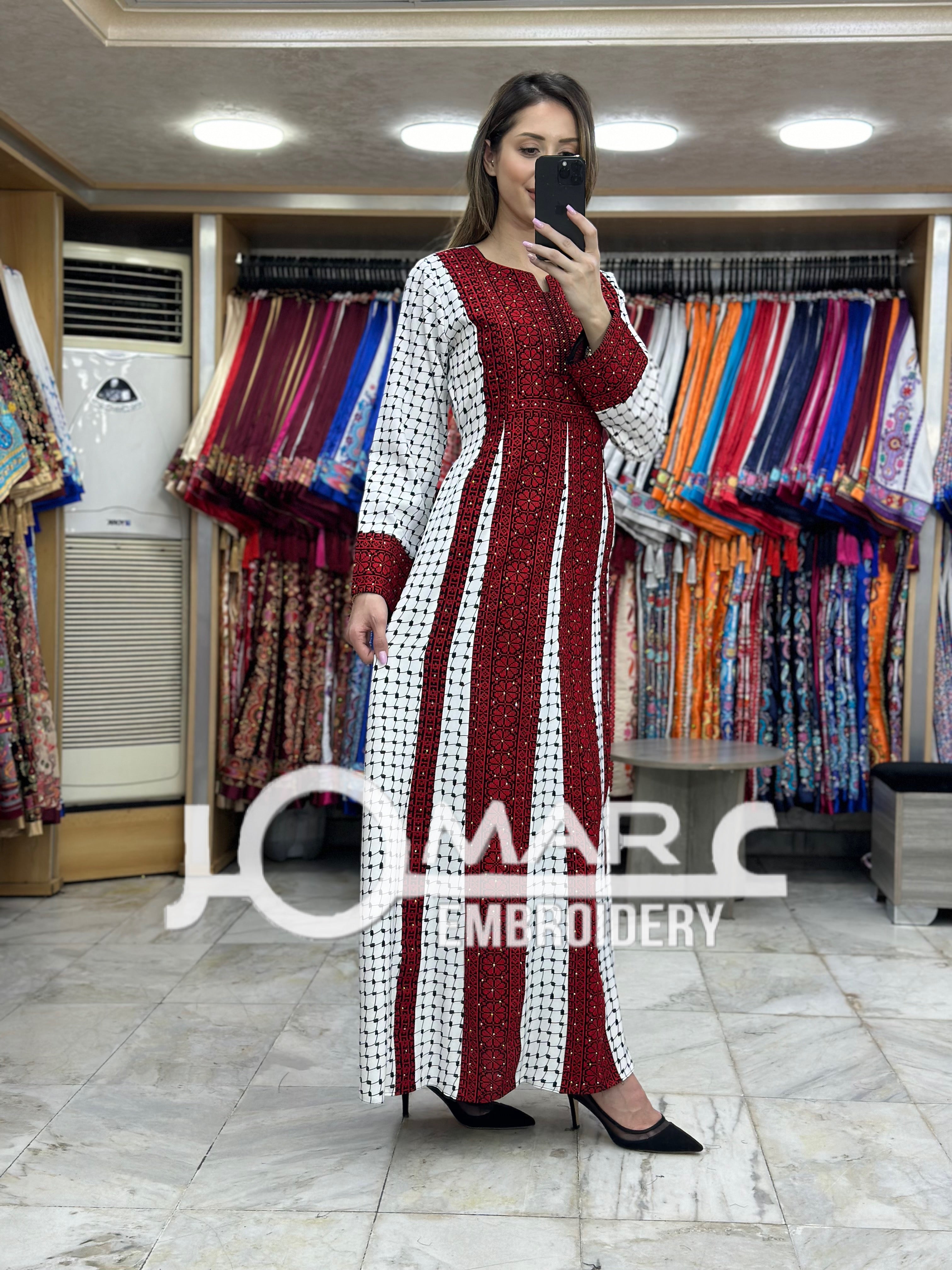 Palestinian thobe Tatreez Embroidered Traditional Palestinian Arabic Dress
