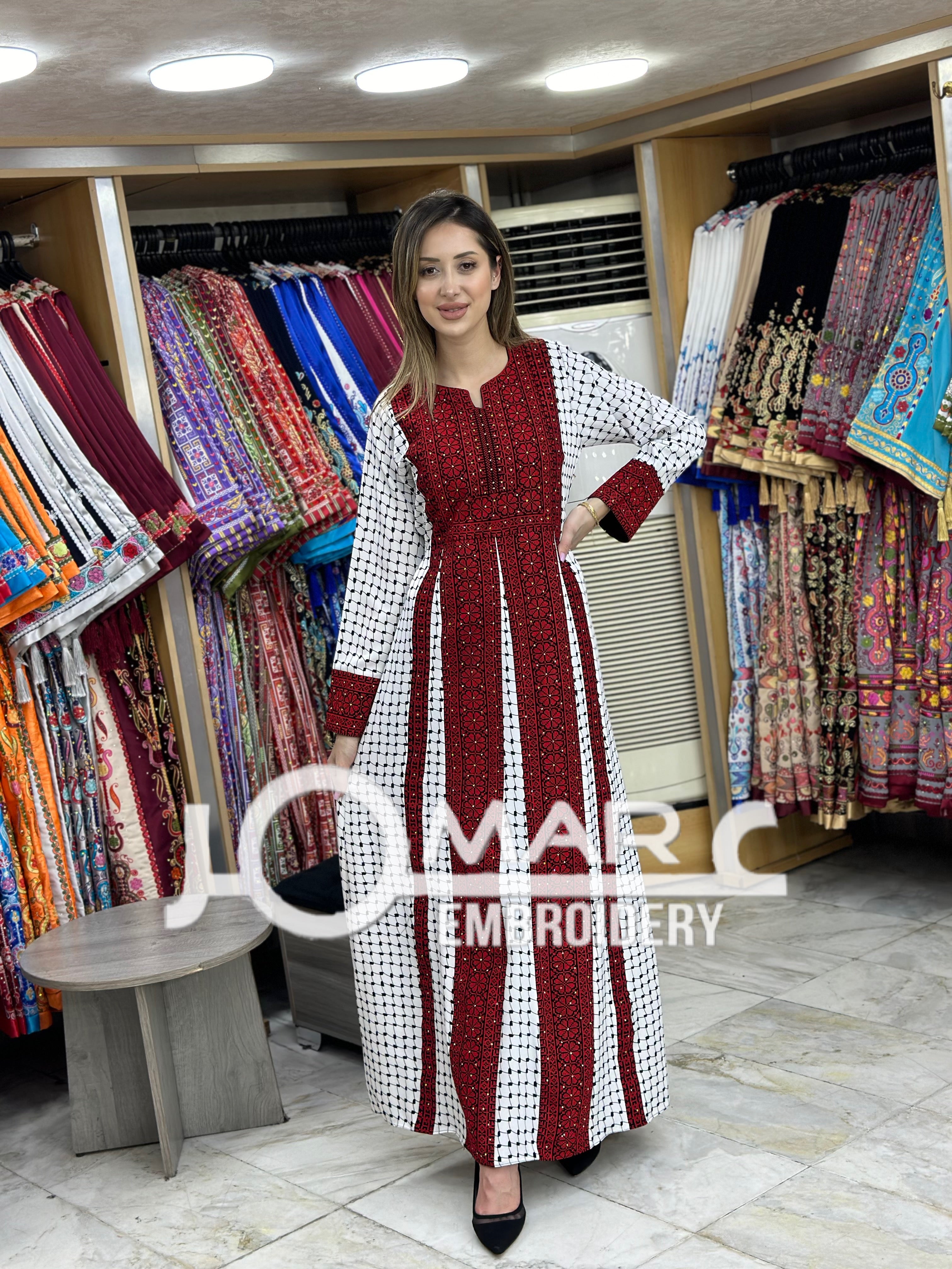 Palestinian thobe Tatreez Embroidered Traditional Palestinian Arabic Dress