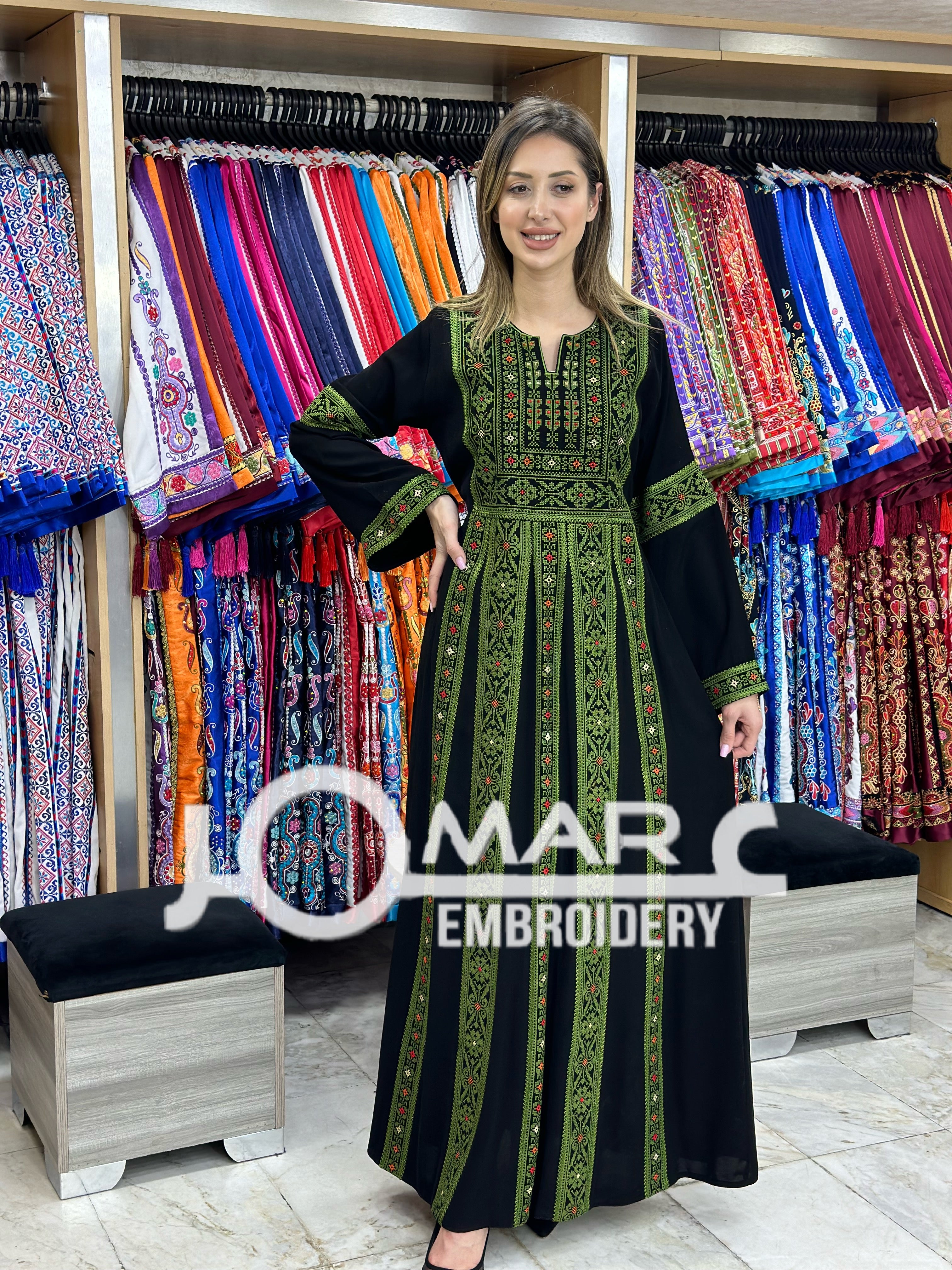 Palestinian thobe Tatreez Embroidered Traditional Palestinian Arabic Dress