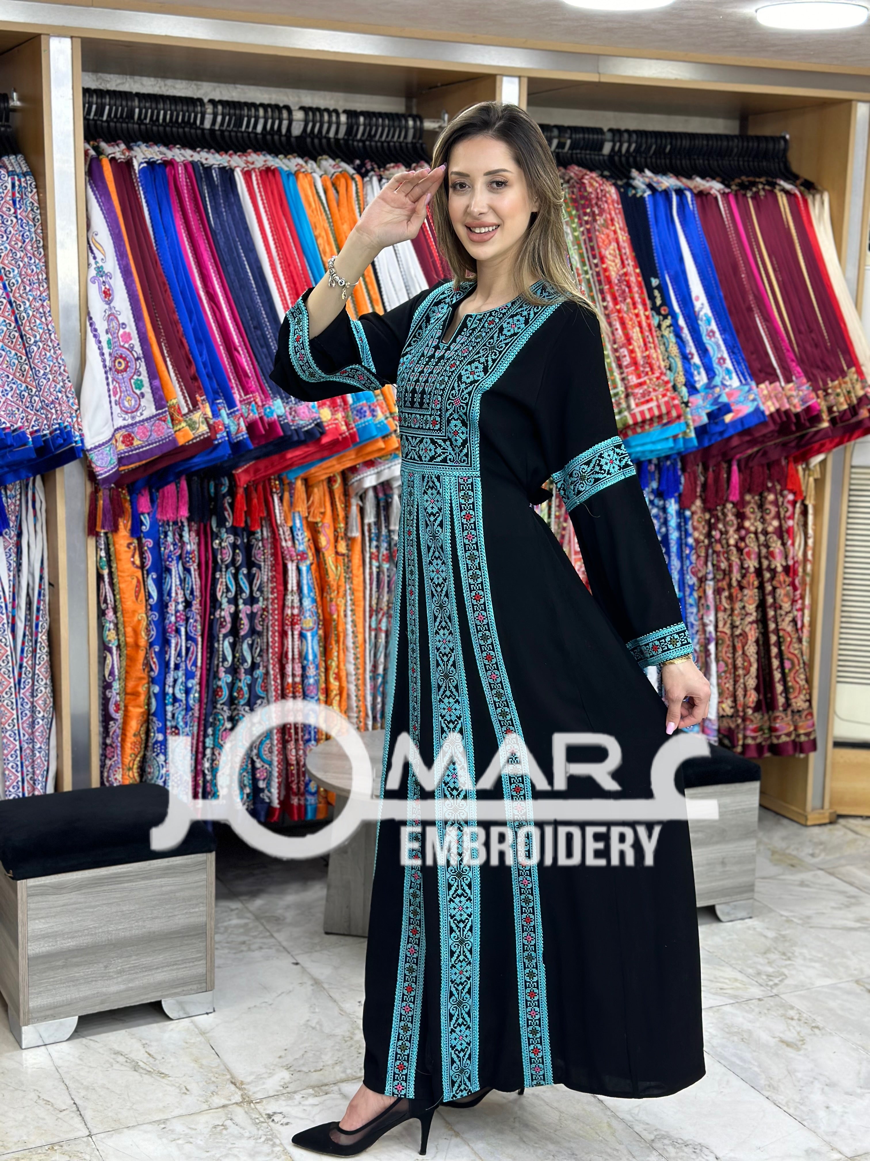 Palestinian thobe Tatreez Embroidered Traditional Palestinian Arabic Dress