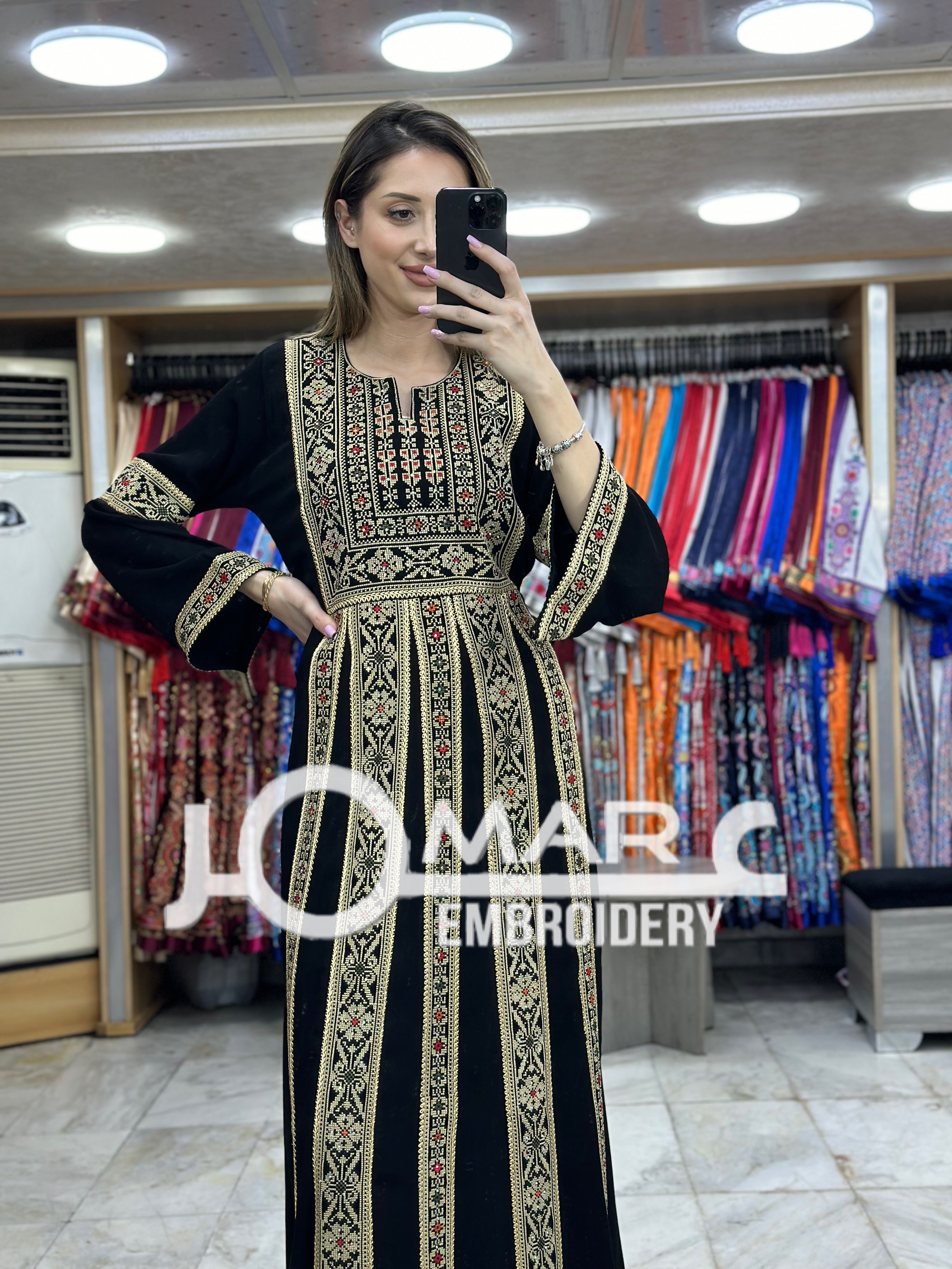 Palestinian thobe Tatreez Embroidered Traditional Palestinian Arabic Dress
