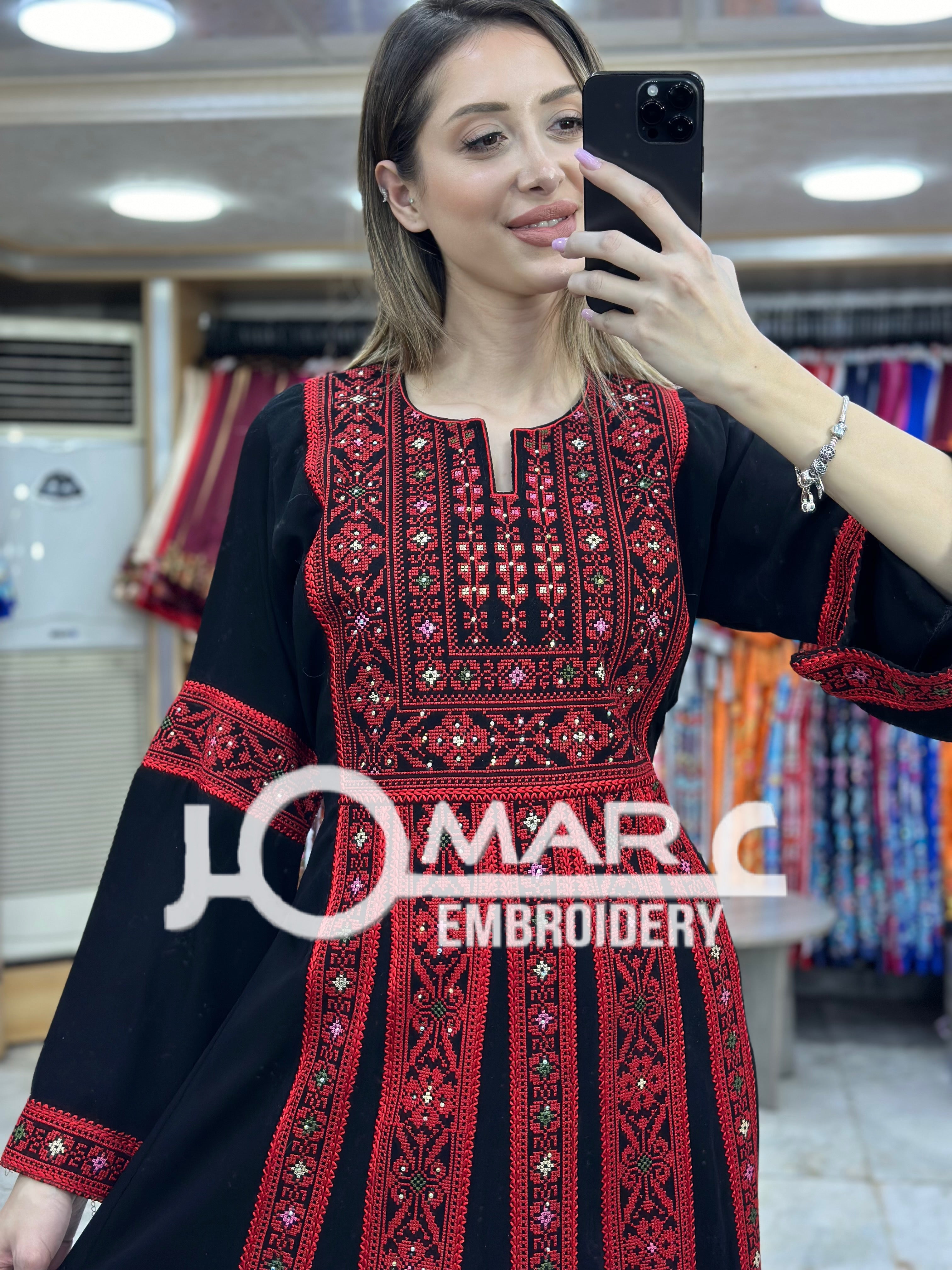 Palestinian thobe Tatreez Embroidered Traditional Palestinian Arabic Dress